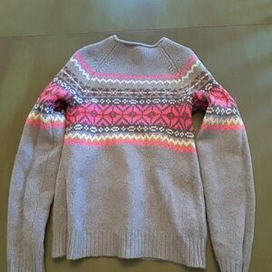 Boden Gray Knit with Pink and Yellow Details